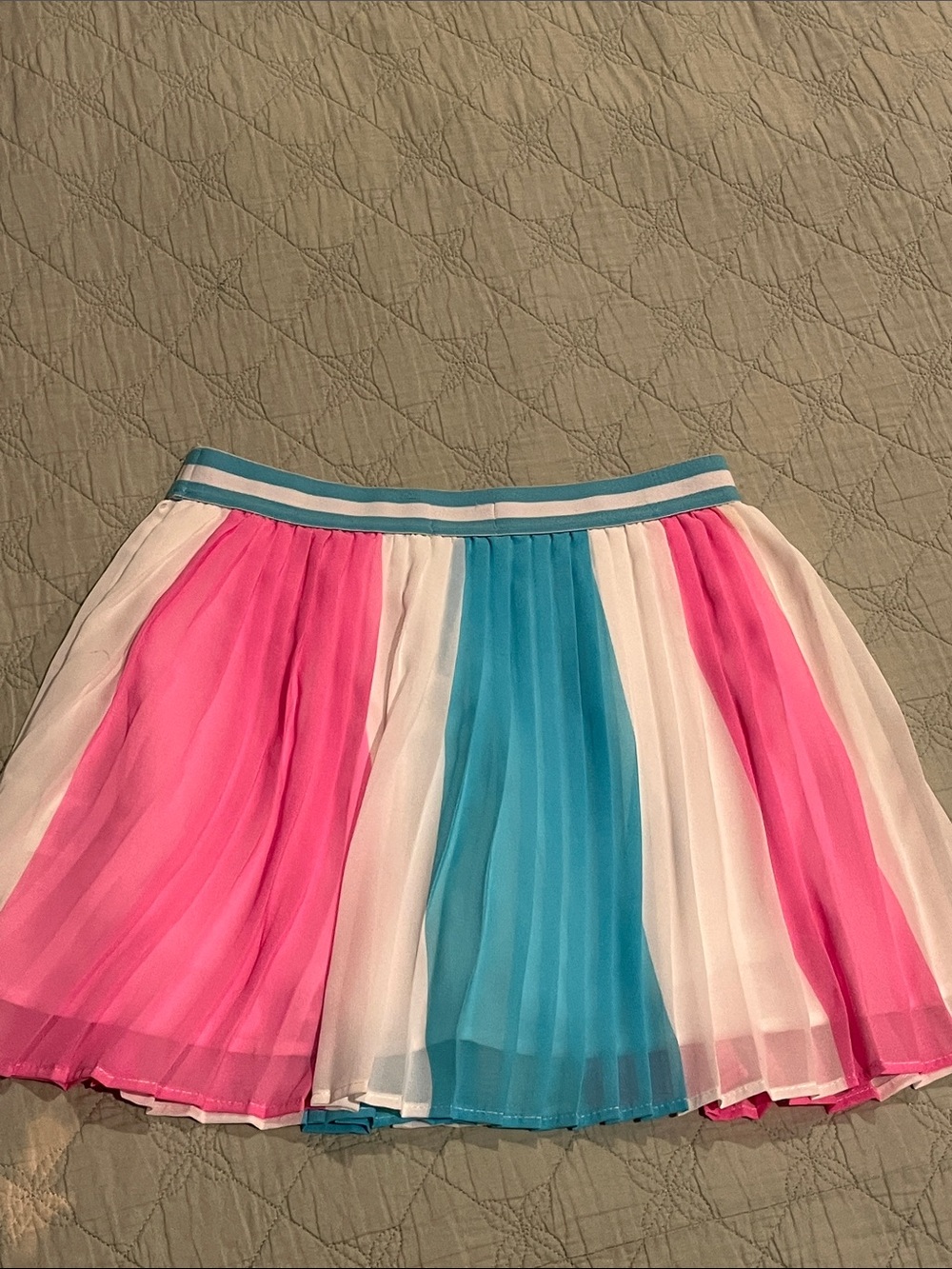 JoJo Siwa Pink, White & Blue Colorblock Pleated Skirt - Picture 9 of 11